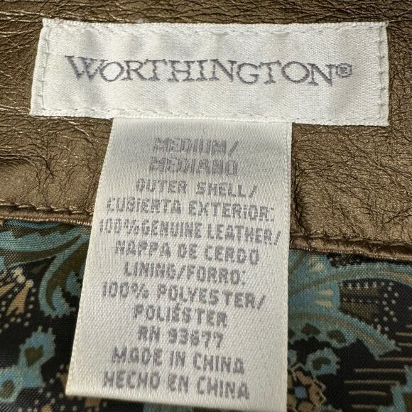 Bronze Metallic Leather Blazer Jacket One Button Size Medium - Picture 7 of 12